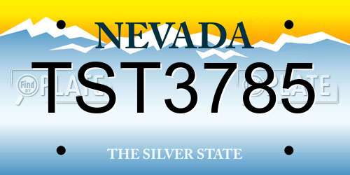 TST3785 Nevada License Plate