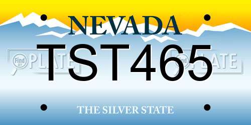 TST465 Nevada License Plate
