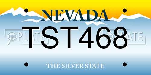 TST468 Nevada License Plate
