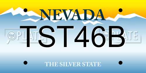 TST46B Nevada License Plate