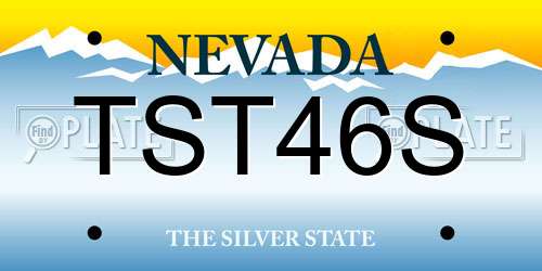 TST46S Nevada License Plate
