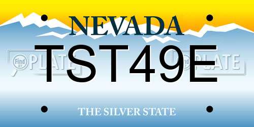TST49E Nevada License Plate