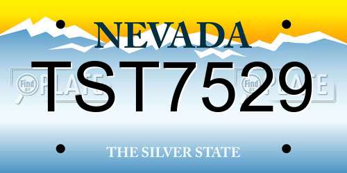 TST7529 Nevada License Plate