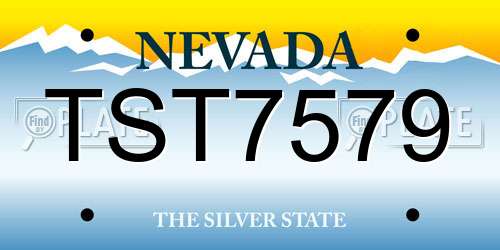 TST7579 Nevada License Plate