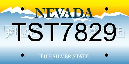 TST7829 Nevada License Plate