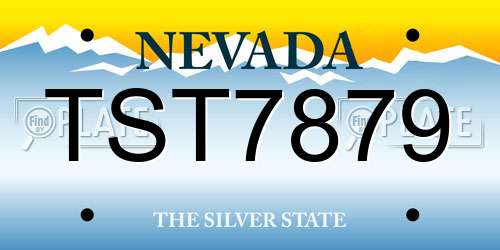 TST7879 Nevada License Plate