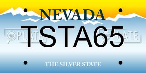 TSTA65 Nevada License Plate