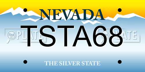 TSTA68 Nevada License Plate