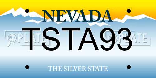TSTA93 Nevada License Plate
