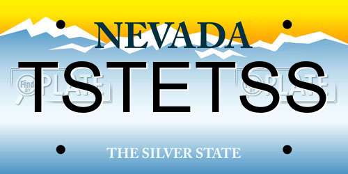 TSTETSS Nevada License Plate