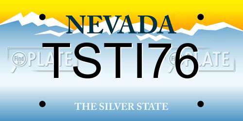 TSTI76 Nevada License Plate