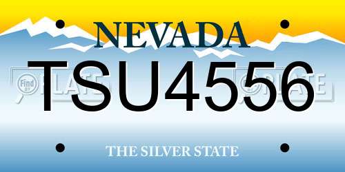 TSU4556 Nevada License Plate