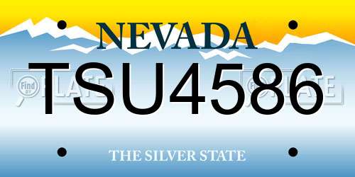 TSU4586 Nevada License Plate