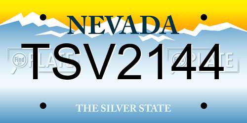TSV2144 Nevada License Plate