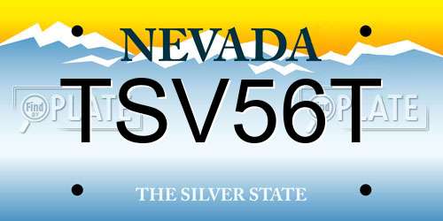 TSV56T Nevada License Plate