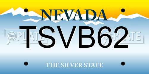 TSVB62 Nevada License Plate