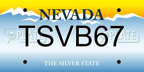 TSVB67 Nevada License Plate
