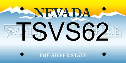 TSVS62 Nevada License Plate