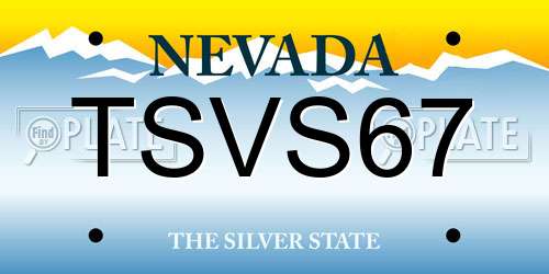 TSVS67 Nevada License Plate