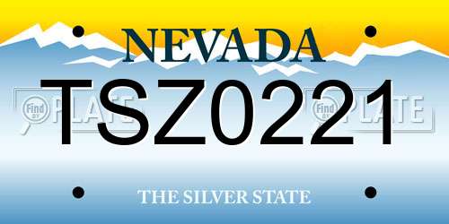 TSZ0221 Nevada License Plate
