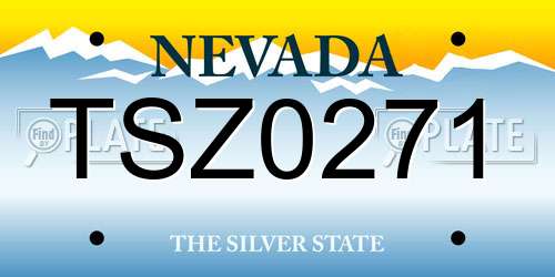 TSZ0271 Nevada License Plate
