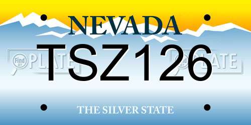 TSZ126 Nevada License Plate
