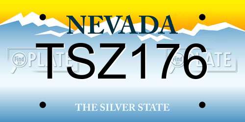TSZ176 Nevada License Plate