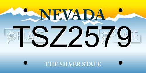 TSZ2579 Nevada License Plate