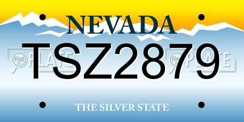 TSZ2879 Nevada License Plate