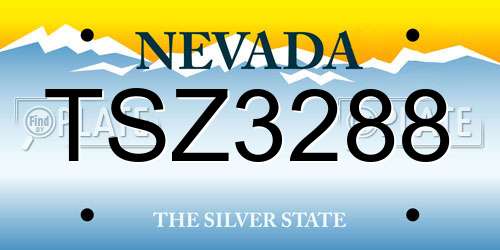 TSZ3288 Nevada License Plate