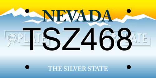 TSZ468 Nevada License Plate