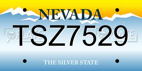 TSZ7529 Nevada License Plate