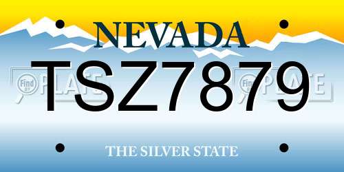 TSZ7879 Nevada License Plate