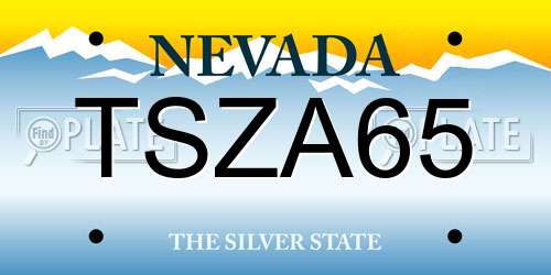 TSZA65 Nevada License Plate