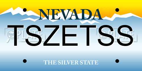 TSZETSS Nevada License Plate