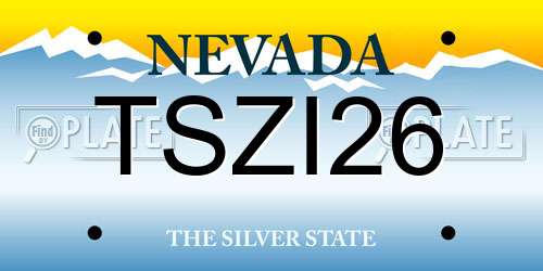 TSZI26 Nevada License Plate
