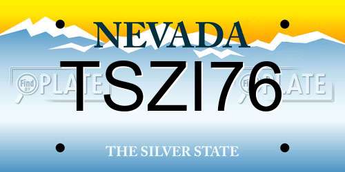 TSZI76 Nevada License Plate