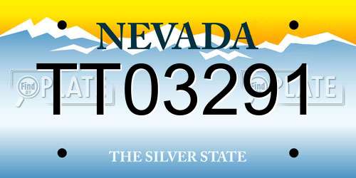 TT03291 Nevada License Plate