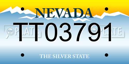 TT03791 Nevada License Plate