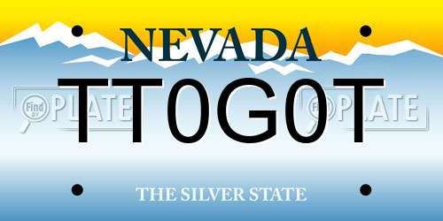 TT0G0T Nevada License Plate