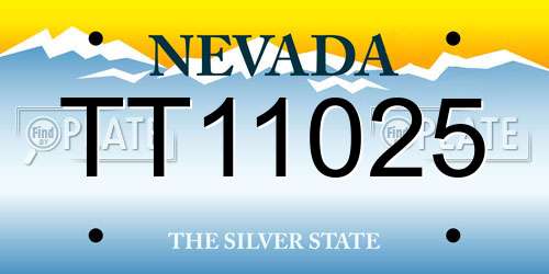 TT11025 Nevada License Plate
