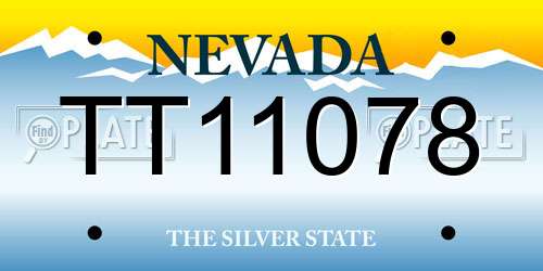 TT11078 Nevada License Plate