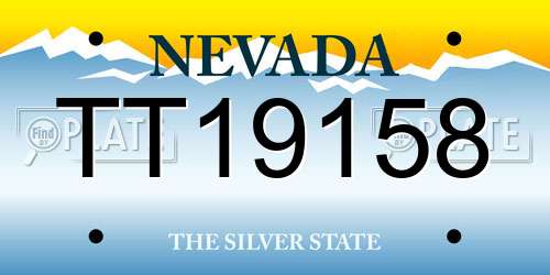 TT19158 Nevada License Plate
