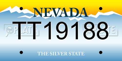 TT19188 Nevada License Plate