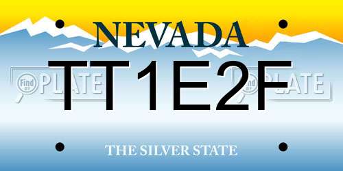 TT1E2F Nevada License Plate