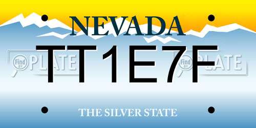 TT1E7F Nevada License Plate