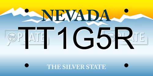 TT1G5R Nevada License Plate