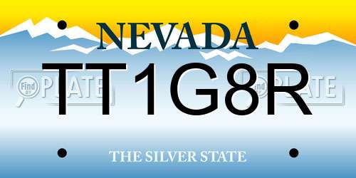 TT1G8R Nevada License Plate