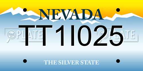 TT1I025 Nevada License Plate
