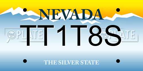 TT1T8S Nevada License Plate
